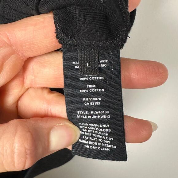 Helmut Lang Black Scoop Neck Ribbed 100% Cotton Sleeveless Top Women's Large - Picture 4 of 5